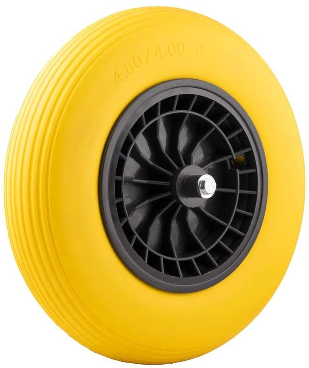 GARDENGEAR Kruiwagenwiel 4.00-8 Pu Plastic Geel 3 GARDENGEAR Kruiwagenwiel 4.00-8 Pu Plastic Geel