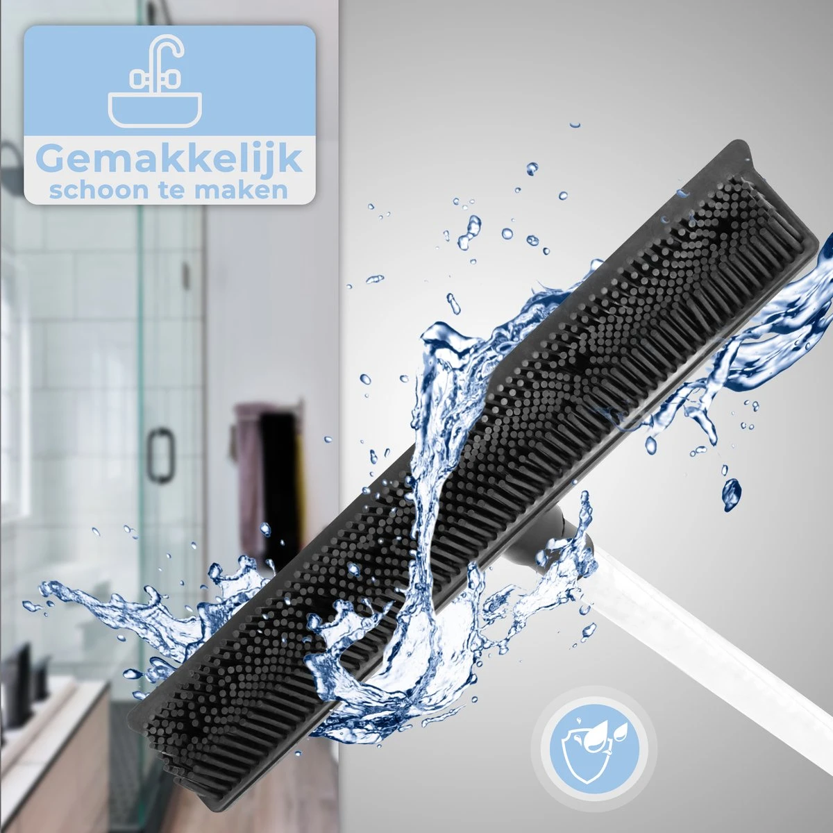 2 In 1 Rubberen Bezem – Bezem Binnen & Buiten – Vloerwisser Met Steel - Met Huisdierhaar Verwijderaar - Vloertrekker – Veger - Extra Lang 160cm 5 2 In 1 Rubberen Bezem – Bezem Binnen & Buiten – Vloerwisser Met Steel - Met Huisdierhaar Verwijderaar - Vloertrekker – Veger - Extra Lang 160cm - Afbeelding 3