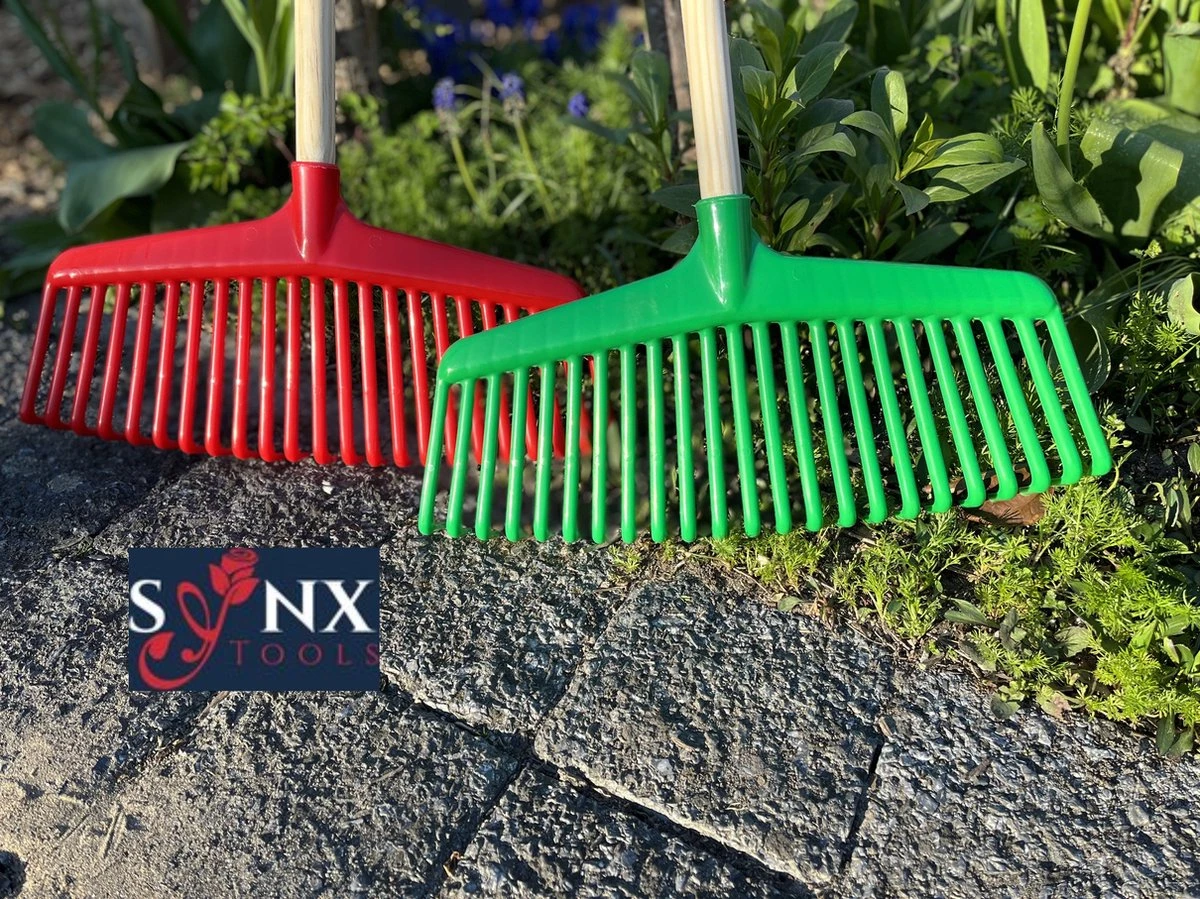 Synx Tools Gazonhark Bladhark 23 Tanden Hark - Harken - Grashark- Gazon - Kunststof Blauw/groen -Met Steel 120cm 5 Synx Tools Gazonhark Bladhark 23 Tanden Hark - Harken - Grashark- Gazon - Kunststof Blauw/groen -Met Steel 120cm - Afbeelding 3